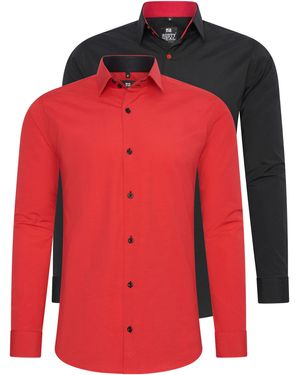 Rusty Neal Langarmhemd im Slim-Fit geschnitten - Rot