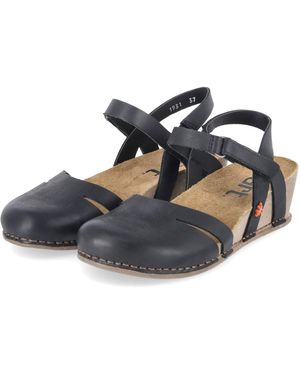 Art 1931 ROMA BLACK/ I LIVE Glattleder schwarz Keilsandalette - Blau