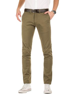 Yazubi Chinohose M192 mit Gürtel - Grün