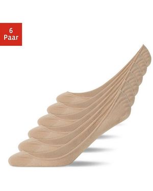 Snocks Füßlinge Loafer Socken Ballerina Socken (6-Paar) Aus Bio-Baumwolle, Perfekt Für Ballerinas - Natur