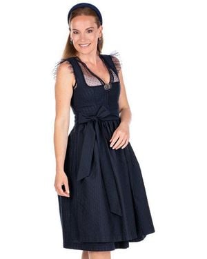 Marjo Dirndl Midi Dirndl 2Tlg - Blau