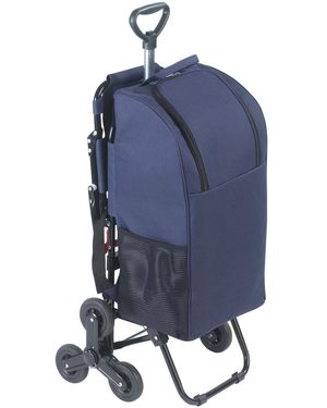 Wenko Einkaufstrolley, 35 l, mit Sitz und Dreirad-System fürs Treppensteigen - Blau