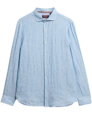 Superdry Hemd Langarmhemd (1-tlg) - Blau