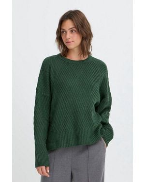 Oxmo Strickpullover Oxbomma Modischer Strickpullover - Grün