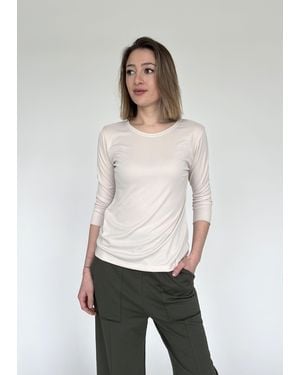 Zuckerwatte 3/4-Arm-Shirt mit Rundhalsausschnitt aus wertiger Modalmischung - Weiß