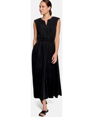 Zero Midikleid Damen Mit Elastischem Bund Material - Schwarz