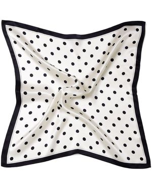 MayTree Seidentuch quadratisch, kleine Punkte 53x53 cm, Nickituch, Bandana-Schal - Schwarz