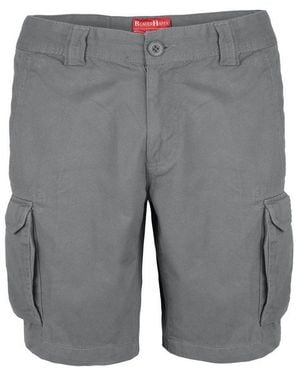 Blauer Cargoshorts Herren Cargo Shorts 100% Baumwolle Hose Normale Passform Bermuda - Grau