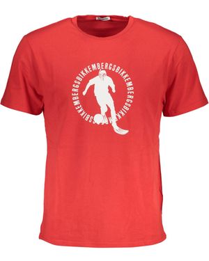 Bikkembergs Stylisches Kurzarm T-Shirt in Rot mit