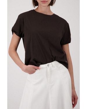 Monari T-Shirt Shirt Basic Schmuckdetail Regular Fit Mit Schmuckdetails - Schwarz