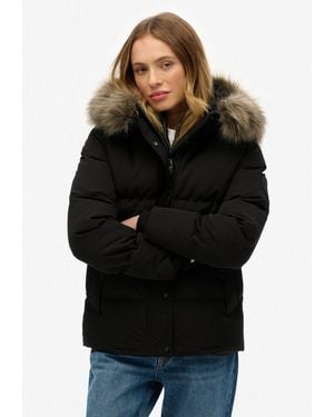 Superdry Steppjacke Everest 5 Baffle Puffer Jkt Kunstfaser, Relaxed Fit - Schwarz