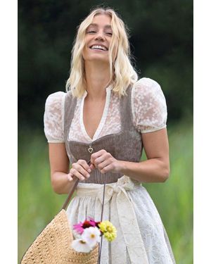 Marjo Samt Dirndl 2tlg. - Grün