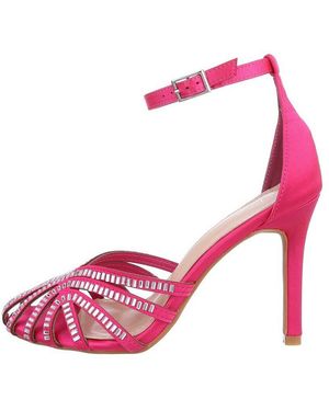 Ital-Design Damen Abendschuhe Party & Clubwear Schnürpumps Pfennig-/Stilettoabsatz Sandalen & Sandaletten - Pink