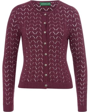 COUNTRY LINE Trachtenjacke Ajour-Strickjacke - Lila
