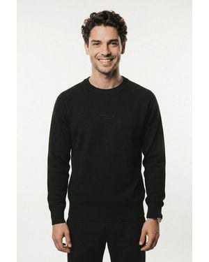Jack & Jones Strickpullover Jcofusion Knit Crew Neck - Schwarz