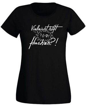 G-graphics T- - Vielleicht hilft fluchen?! Slim-fit-Shirt - Schwarz