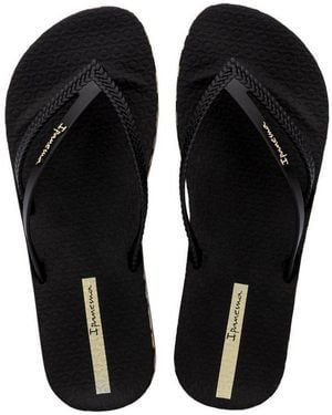 Ipanema Bossa Soft V Zehentrenner Mit Markenschriftzug Auf Dem Riemchen - Schwarz
