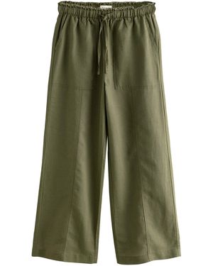 Next Palazzohose Weite Hose aus Leinengemisch mit elastischem Bund (1-tlg) - Grün