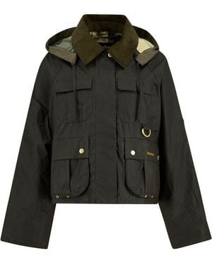 Barbour Allwetterjacke Wachsjacke Liza - Schwarz