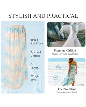 RWEUOQ Sommerrock Frauen langes Strandkleid Poncho, Strandkleid Sommer Bikini Cover up - Blau