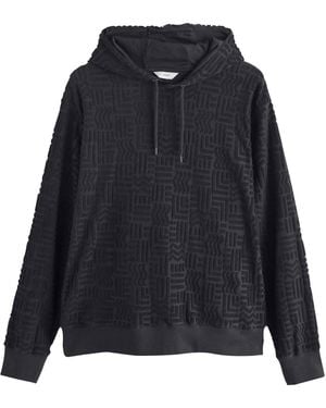 Next Kapuzenpullover Hoodie aus 100 % strukturierte Baumwolle (1-tlg) - Schwarz