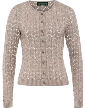 COUNTRY LINE Trachtenjacke Ajour-Strickjacke - Braun