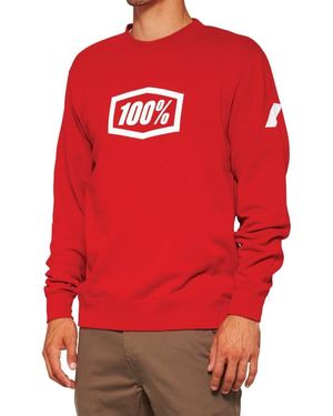 100% Sweater Icon Pullover Crewneck Sweatshirt - Rot