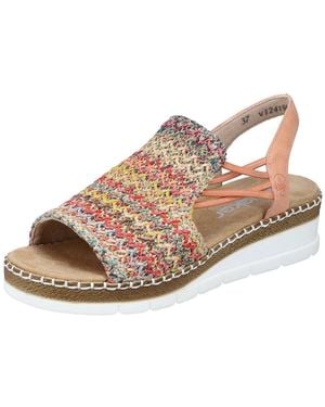 Rieker Sandale Sommerschuh, Sandalette, Keilabsatz - Schwarz