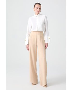 Touché Privé Taillenhose HOSE AUS CRÉPE MIT WEITEM BEIN - Weiß