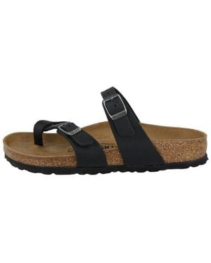 Birkenstock Mayari Geöltes Nubukleder Normal Damen Pantolette Hausschuhe, Sandaletten, Mules, Pantoffeln, Slipper - Schwarz