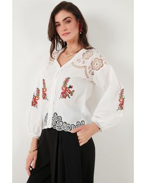 LELA Longbluse Regular Fit (1-tlg) - Weiß