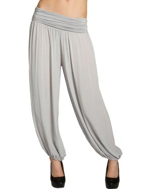 Caspar Stoffhose KHS035 leichte Sommer Haremshose mit hohem Stretch Bund - Grau