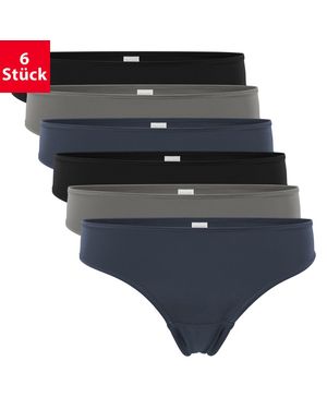 celodoro String Tanga (6er Pack) Mini-Slips Quick Dry-Faser - Schwarz