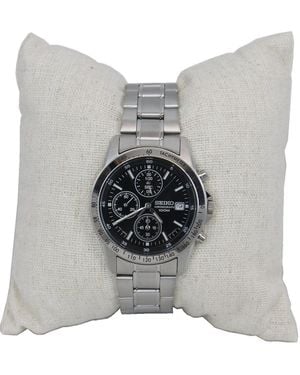 Seiko SND367PC uhr, Analog, Quarz, Chronograph, Edelstahlarmband, 10 bar - Schwarz