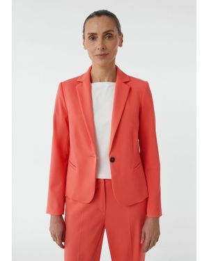 Comma, Jackenblazer Indoor-Jacke Antaillierter Blazer mit Reverskragen - Rot