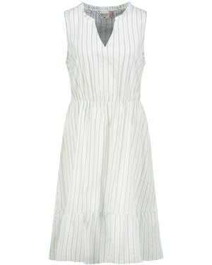 Sublevel Sommerkleid aus Baumwolle A-Linien Kleid mit Volants, Seersucker Optik - Weiß