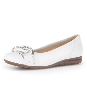 Gabor Florenz Ballerina Hochzeitsschuh, Flache Schuhe, Slipper Mit Eleganter Zierkette - Schwarz