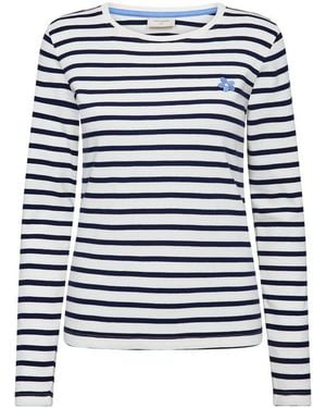 Freequent Langarmshirt Fqfamila-Tee Im Streifen-Design - Blau