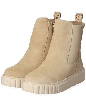 Bullboxer Chelsea Boots 6Nu0421301 3800 Damen Leder Taupe Chelseaboots - Schwarz