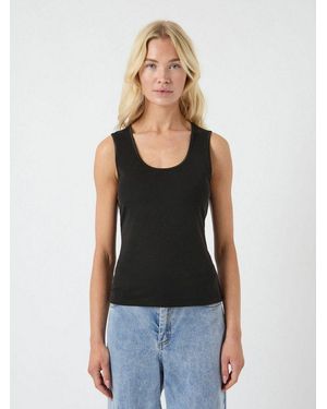 Y.A.S Tanktop Yaspaloma Tank Top Noos Mit Satinpaspel - Blau