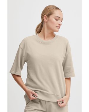 Oxmo Sweatshirt OXSafina Modischer Pullover - Natur