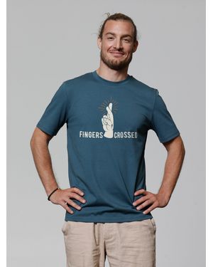 wat? Apparel Wat? Apparel T-Shirt Fingers crossed - Blau
