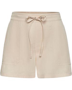 Lascana Shorts mit aufgesetzten Taschen und Gummizug, kurze Hose aus Lyocell - Natur