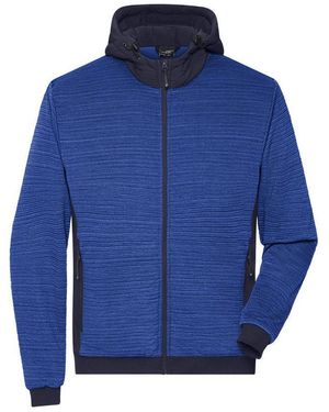 James & Nicholson Strickfleecejacke Herren Strickfleece Jacke Im Attraktiven Materialmix Jn1844 Pflegeleicht Mit Wattierung - Blau