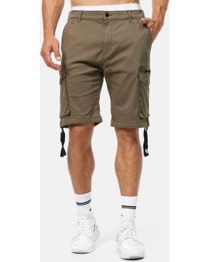 INDICODE Cargoshorts Agron mit langen Stoffbändern an der Seite - Natur