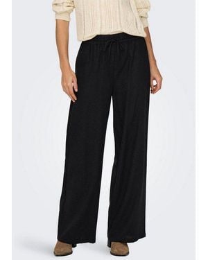 Jdy Schlupfhose Say Linen Hw Wide Pant Wvn Noos Sommerhose Mit Leinen - Schwarz