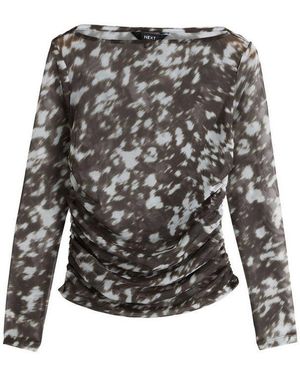 Next Langarmshirt Lindsey Cherek Waller Langarmoberteil Mit Mesh (1-Tlg) - Schwarz