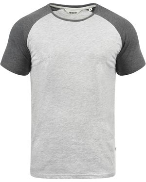 Solid Rundhalsshirt SDBastian Kurzarmshirt im Baseball-Look - Grau