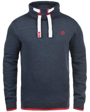 Solid Stehkragenpullover Sdbenjamin Tube Sweatpullover Mit Weicher Fleece Innenseite - Blau