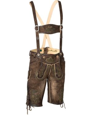 Wiesnkönig Funktionsshorts Lederhose Leopold - Braun